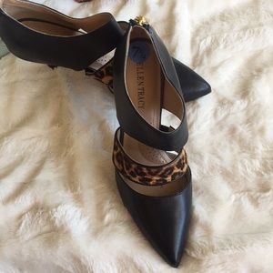 Ellen Tracy Black with leopard print pump